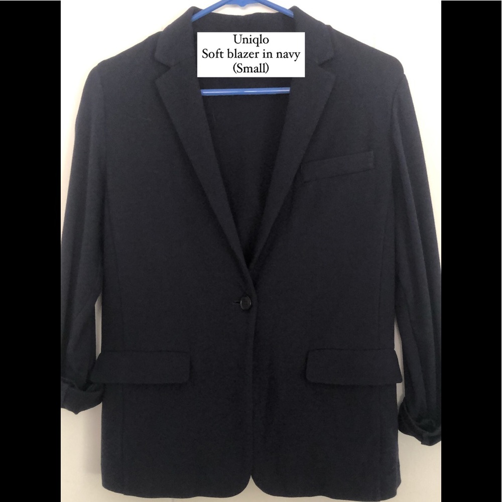 Navy blue blazer cardigan UNIQLO